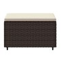 Garden footstool with brown synthetic rattan cushion by vidaXL, Outdoor ottomans - Ref: Foro24-319756, Price: 37,15 €, Discou...