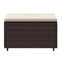 Garden footstool with brown synthetic rattan cushion by vidaXL, Outdoor ottomans - Ref: Foro24-319756, Price: 35,22 €, Discou...