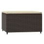 Gartenhocker mit braunem synthetischem Rattankissen von vidaXL, Hocker für den Außenbereich - Ref: Foro24-319756, Preis: 37,1...