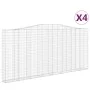 Gabion baskets 4 pcs arch shape iron 400x30x180/200 cm by vidaXL, Pots and planters - Ref: Foro24-3145880, Price: 884,40 €, D...