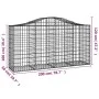 Gabion baskets 11 units, arched shape, iron, 200x50x100/120cm by vidaXL, Pots and planters - Ref: Foro24-3145649, Price: 963,...