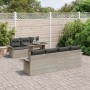 Conjunto de sofá de jardín con cojín 8 pcs Gris claro Poliratán
