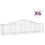 Gabion baskets 6 pcs arch shape iron 200x50x40/60 cm by vidaXL, Pots and planters - Ref: Foro24-3145581, Price: 344,93 €, Dis...