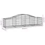 Gabion baskets 6 pcs arch shape iron 200x50x40/60 cm by vidaXL, Pots and planters - Ref: Foro24-3145581, Price: 344,93 €, Dis...