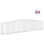 Gabion baskets 4 units arch shape iron 400x30x80/100 cm by vidaXL, Pots and planters - Ref: Foro24-3145815, Price: 530,75 €, ...