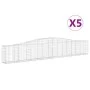 Gabion baskets 5 units arch shape iron 400x30x60/80 cm by vidaXL, Pots and planters - Ref: Foro24-3145803, Price: 553,89 €, D...