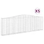 Gabion baskets 5 pcs arch shape iron 400x30x120/140 cm by vidaXL, Pots and planters - Ref: Foro24-3145842, Price: 839,51 €, D...