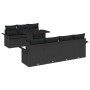 Conjunto de sofá de jardín con cojín 8 pcs Negro Poliratán