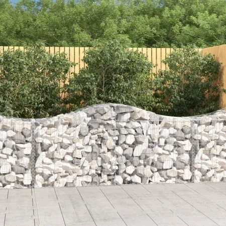 Gabion baskets 10 pcs arc shape iron 200x50x80/100 cm by vidaXL, Pots and planters - Ref: Foro24-3145627, Price: 817,03 €, Di...