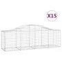 Gabion baskets 15 pcs arch shape iron 200x50x60/80 cm by vidaXL, Pots and planters - Ref: Foro24-3145611, Price: 990,11 €, Di...