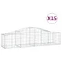 Cestas gaviones 15 uds forma de arco hierro 200x50x40/60 cm de vidaXL, Maceteros y jardineras - Ref: Foro24-3145590, Precio: ...