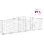 Gabion baskets 15 pcs arc shape iron 400x30x100/120cm by vidaXL, Pots and planters - Ref: Foro24-3145835, Price: 2,00 €, Disc...