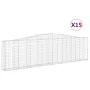 Gabionenkörbe, 15 Stück, Bogenform aus Eisen, 400 x 30 x 100/120 cm von vidaXL, Töpfe und Pflanzgefäße - Ref: Foro24-3145835,...