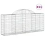 Gabion baskets 11 pcs arch shape iron 200x30x80/100 cm by vidaXL, Pots and planters - Ref: Foro24-3146098, Price: 659,37 €, D...