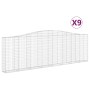 Gabion baskets 9 pcs arch shape iron 400x30x120/140 cm by vidaXL, Pots and planters - Ref: Foro24-3145846, Price: 1,00 €, Dis...