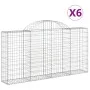 Gabion baskets 6 pcs arch shape iron 200x30x100/120 cm by vidaXL, Pots and planters - Ref: Foro24-3146114, Price: 454,65 €, D...