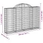 Gabion baskets 11 pcs arch shape iron 200x30x120/140 cm by vidaXL, Pots and planters - Ref: Foro24-3146140, Price: 912,53 €, ...