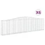 Gabion baskets 6 pcs arch shape iron 400x30x100/120 cm by vidaXL, Pots and planters - Ref: Foro24-3145830, Price: 886,64 €, D...