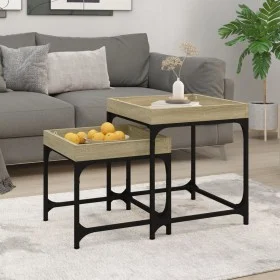 Mesas auxiliares 2 uds madera contrachapada roble Sonoma de vidaXL, Mesas de centro - Ref: Foro24-823283, Precio: 52,59 €, De...
