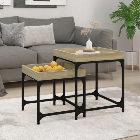Beistelltische 2 Stück Sperrholz Sonoma Eiche von vidaXL, Couchtisch - Ref: Foro24-823283, Preis: 53,22 €, Rabatt: %
