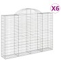 Gabionenkörbe 6 Stück Bogenform Eisen 200x30x140/160 cm von vidaXL, Töpfe und Pflanzgefäße - Ref: Foro24-3146156, Preis: 560,...