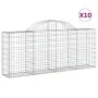 Gabion baskets 10 pcs arc shape iron 200x30x80/100 cm by vidaXL, Pots and planters - Ref: Foro24-3146097, Price: 607,49 €, Di...