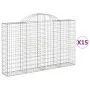 Cestas gaviones 15 uds forma de arco hierro 200x30x120/140 cm de vidaXL, Maceteros y jardineras - Ref: Foro24-3146144, Precio...
