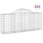 Gabion baskets 15 pcs arch shape iron 200x30x80/100 cm by vidaXL, Pots and planters - Ref: Foro24-3146102, Price: 910,05 €, D...