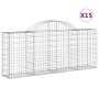 Gabionenkörbe 15 Stück Bogenform Eisen 200x30x80/100 cm von vidaXL, Töpfe und Pflanzgefäße - Ref: Foro24-3146102, Preis: 926,...