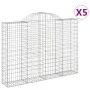 Gabion baskets 5 pcs arch shape iron 200x30x140/160 cm by vidaXL, Pots and planters - Ref: Foro24-3146155, Price: 474,10 €, D...