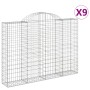Gabionenkörbe 9 Stück Bogenform Eisen 200x30x140/160 cm von vidaXL, Töpfe und Pflanzgefäße - Ref: Foro24-3146159, Preis: 840,...