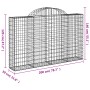 Gabionenkörbe 4 Stück Bogenform Eisen 200x30x120/140 cm von vidaXL, Töpfe und Pflanzgefäße - Ref: Foro24-3146133, Preis: 331,...