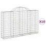 Cestas gaviones 10 uds forma de arco hierro 200x30x120/140 cm de vidaXL, Maceteros y jardineras - Ref: Foro24-3146139, Precio...