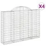 Gabionenkörbe 4 Stück Bogenform Eisen 200x30x140/160 cm von vidaXL, Töpfe und Pflanzgefäße - Ref: Foro24-3146154, Preis: 397,...