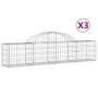 Gabion baskets 3 pcs arch shape iron 200x30x40/60 cm by vidaXL, Pots and planters - Ref: Foro24-3146048, Price: 127,20 €, Dis...