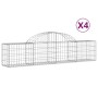 Gabion baskets 4 units arch shape iron 200x30x40/60 cm by vidaXL, Pots and planters - Ref: Foro24-3146049, Price: 170,63 €, D...