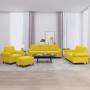 Juego de sofás con cojines 4 piezas terciopelo amarillo