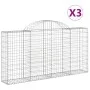 Gabion baskets 3 units, arched shape, iron, 200x30x100/120 cm by vidaXL, Pots and planters - Ref: Foro24-3146111, Price: 212,...