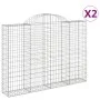 Cestas de gaviones 2 uds forma de arco hierro 200x30x140/160 cm de vidaXL, Maceteros y jardineras - Ref: Foro24-3146152, Prec...