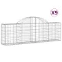 Gabion baskets 9 units, arched shape, iron, 200x30x60/80 cm by vidaXL, Pots and planters - Ref: Foro24-3146075, Price: 484,97...