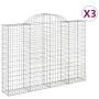 Gabionenkörbe 3 Stück Bogenform Eisen 200x30x140/160 cm von vidaXL, Töpfe und Pflanzgefäße - Ref: Foro24-3146153, Preis: 268,...