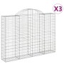 Gabionenkörbe 3 Stück Bogenform Eisen 200x30x140/160 cm von vidaXL, Töpfe und Pflanzgefäße - Ref: Foro24-3146153, Preis: 273,...