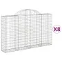 Cestas de gaviones 8 uds forma de arco hierro 200x30x120/140 cm de vidaXL, Maceteros y jardineras - Ref: Foro24-3146137, Prec...