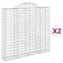 Gabion baskets 2 pcs arc shape iron 200x30x180/200 cm by vidaXL, Pots and planters - Ref: Foro24-3146194, Price: 239,34 €, Di...