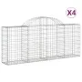 Gabion baskets 4 pcs arch shape iron 200x30x80/100 cm by vidaXL, Pots and planters - Ref: Foro24-3146091, Price: 240,96 €, Di...