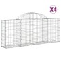 Gabionenkörbe 4 Stück Bogenform Eisen 200x30x80/100 cm von vidaXL, Töpfe und Pflanzgefäße - Ref: Foro24-3146091, Preis: 245,4...