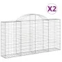 Gabionenkörbe 2 Stück bogenförmiges Eisen 200x30x100/120 cm von vidaXL, Töpfe und Pflanzgefäße - Ref: Foro24-3146110, Preis: ...