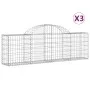 Gabion baskets 3 pcs arch shape iron 200x30x60/80 cm by vidaXL, Pots and planters - Ref: Foro24-3146069, Price: 153,89 €, Dis...