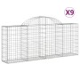 Gabionenkörbe 9 Stück Bogenform Eisen 200x30x80/100 cm von vidaXL, Töpfe und Pflanzgefäße - Ref: Foro24-3146096, Preis: 565,8...