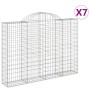 Gabion baskets 7 pcs arch shape iron 200x30x140/160 cm by vidaXL, Pots and planters - Ref: Foro24-3146157, Price: 636,34 €, D...